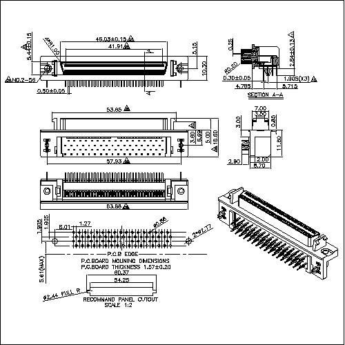 1.27mm Series 68P Receptacle Headers Right-Angle Mount Pin Type HPDBR-F68XXX 1.27mm Series 68P Receptacle Headers Right-Angle Mount Pin Type HPDBR-F68XXX