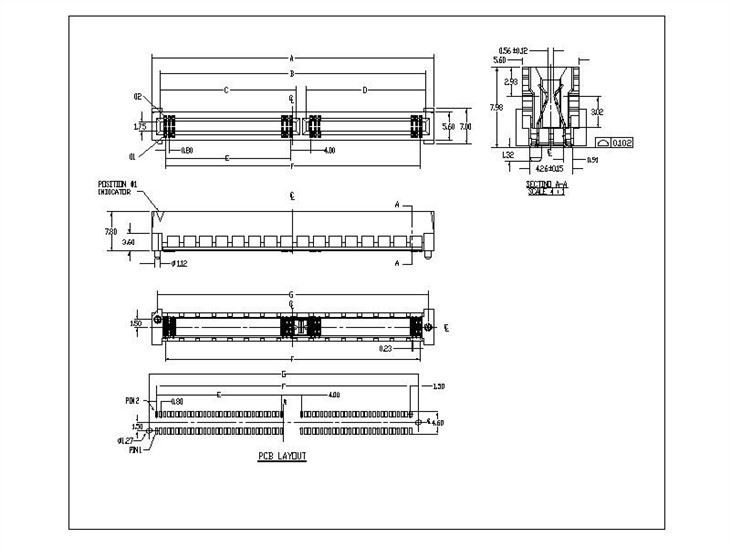 Vertical SMD Edge Card PCI Socket BB0.8-HXXX04